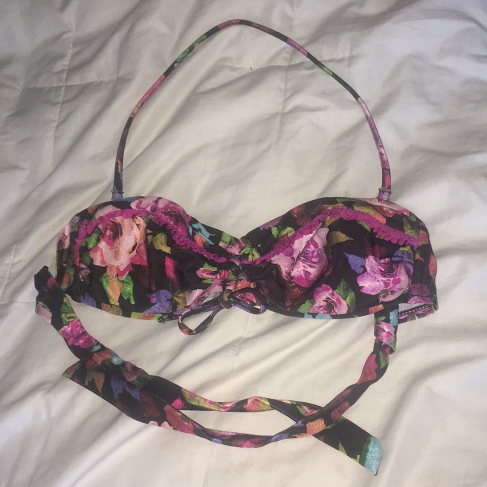 Floral Halter Bikini Top